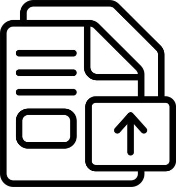 Dosya simgesini beyaz arkaplan, vektör illüstrasyonuna yükle 