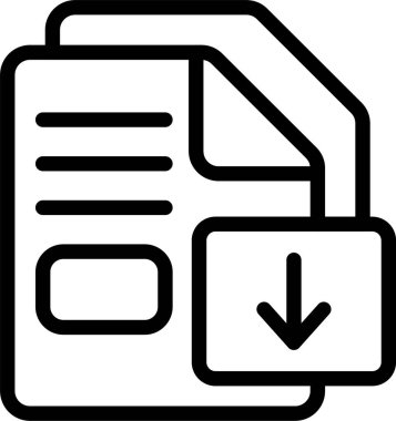 Beyaz arkaplanda dosya simgesi indir, vektör illüstrasyonu 