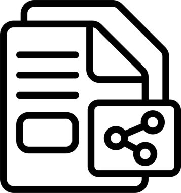 Beyaz arkaplan, vektör illüstrasyonunda paylaşılan dosya simgesi 