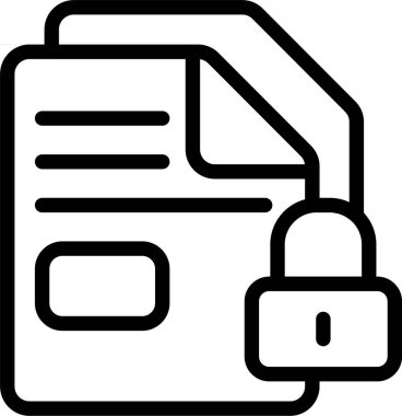 Beyaz arkaplanda kilitlenmiş Dosya simgesi, vektör illüstrasyonu 