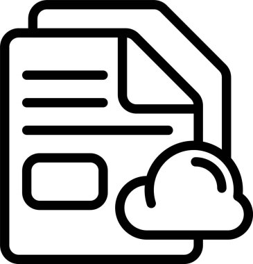 Beyaz arkaplan üzerindeki Bulut Dosya simgesi, vektör illüstrasyonu 