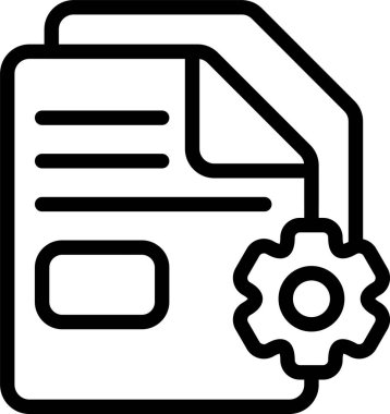 Beyaz arkaplan üzerindeki Dosya Ayarları simgesi, vektör illüstrasyonu 