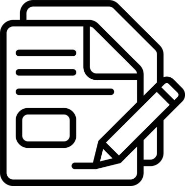 Beyaz arkaplanda dosya düzenleme simgesi, vektör illüstrasyonu 