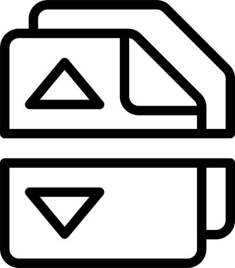 Beyaz arkaplan üzerindeki dosya bölünmüş simgesi, vektör illüstrasyonu 