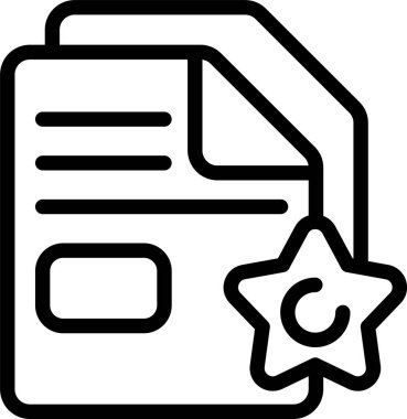 Beyaz arkaplan üzerindeki favori dosya simgesi, vektör illüstrasyonu 