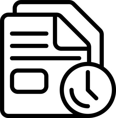 Beyaz arkaplanda geçici dosya simgesi, vektör illüstrasyonu 