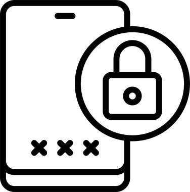 Beyaz arkaplanda telefon kilidi simgesi, vektör illüstrasyonu 