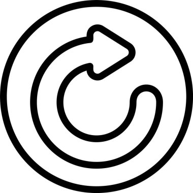 Beyaz arkaplan üzerindeki simgeyi geri al, vektör illüstrasyonu