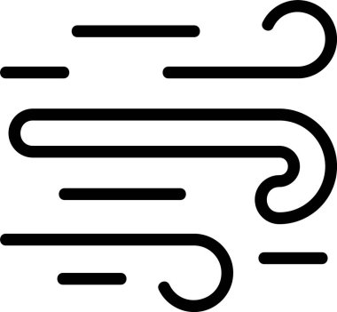 Beyaz arkaplanda rüzgar simgesi, vektör illüstrasyonu