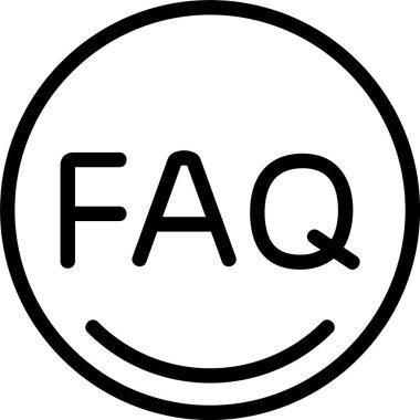 Beyaz arkaplanda SSS simgesi, vektör illüstrasyonu