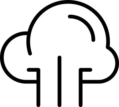 Beyaz arkaplan, vektör illüstrasyonunda Bulut Hesaplama simgesi