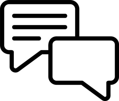 Beyaz arkaplanda sohbet simgesi, vektör illüstrasyonu