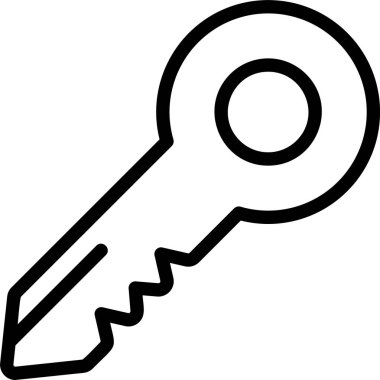 Beyaz arkaplanda anahtar simgesi, vektör illüstrasyonu