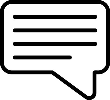 Beyaz arkaplan üzerindeki ileti simgesi, vektör illüstrasyonu