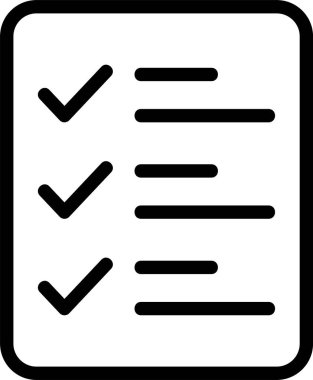 Beyaz arkaplan üzerindeki kontrol listesi simgesi, vektör illüstrasyonu