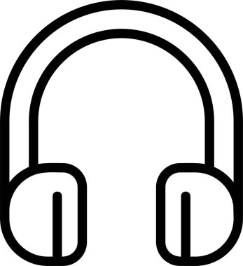 Beyaz arkaplanda kulaklık simgesi, vektör illüstrasyonu