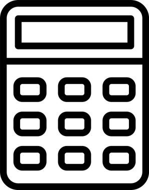 Beyaz arkaplanda hesap makinesi simgesi, vektör illüstrasyonu