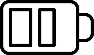 Beyaz arkaplanda pil simgesi, vektör illüstrasyonu