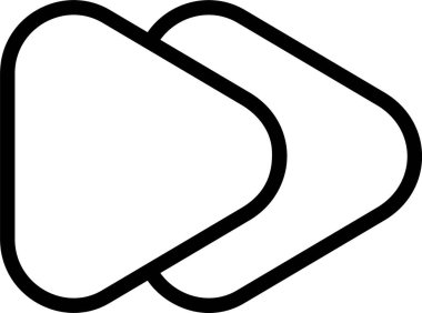 Beyaz arkaplanda hızlı ileri simge, vektör illüstrasyonu