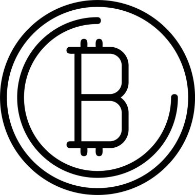 Beyaz arkaplanda Bitcoin simgesi, vektör illüstrasyonu
