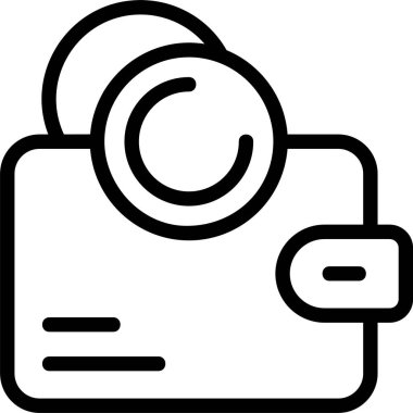 Cüzdan Sikkeleri web simgesi vektör illüstrasyonu