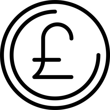Pound Coin web simgesi vektör çizimi