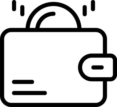 Cüzdan Web simgesi vektör illüstrasyonu kaydediliyor