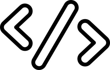 kod web simgesi vektör illüstrasyonu