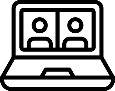 Video Konferansı Web simgesi vektör illüstrasyonu