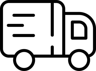 Beyaz arkaplanda kamyon simgesi, vektör illüstrasyonuName