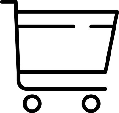 Beyaz arkaplanda alışveriş arabası simgesi, vektör illüstrasyonu
