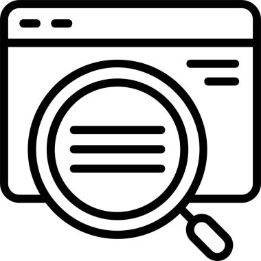 Beyaz arkaplanda sayfa SEO simgesi, vektör illüstrasyonu