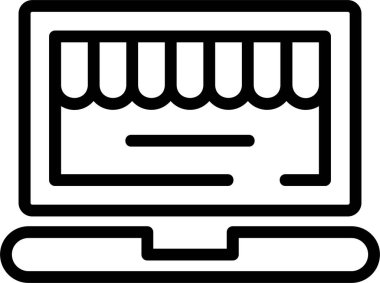  Beyaz arkaplanda Çevrimiçi Depolama ön simgesi, vektör illüstrasyonu