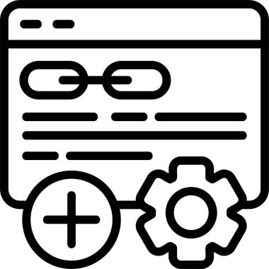 Beyaz arkaplanda bağlantı oluşturma simgesi, vektör illüstrasyonu