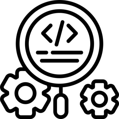 Beyaz arkaplanda teknik SEO simgesi, vektör illüstrasyonu