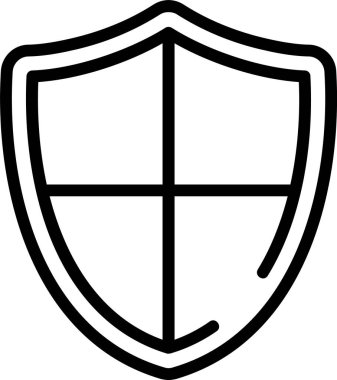 Beyaz arkaplanda Güvenlik Kalkanı simgesi, vektör illüstrasyonu