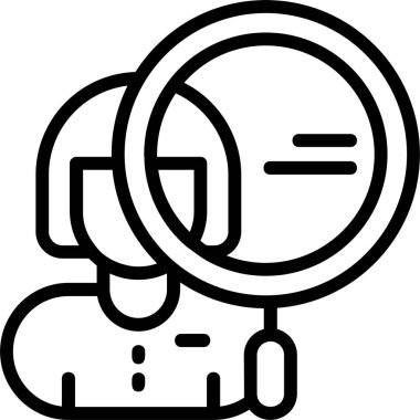 Beyaz arkaplan, vektör illüstrasyonunda rekabetçi araştırma simgesi