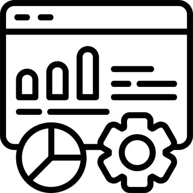 Beyaz arkaplan üzerindeki Trafik Analizi simgesi, vektör illüstrasyonu