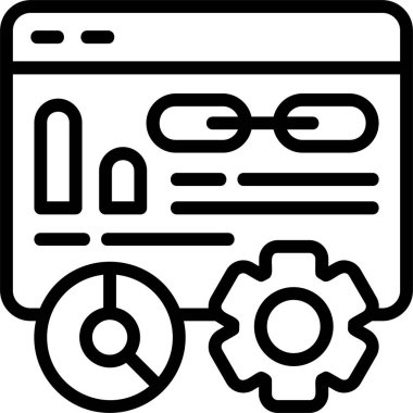 Beyaz arkaplan üzerindeki Bağlantı Ölçüleri simgesi, vektör illüstrasyonu