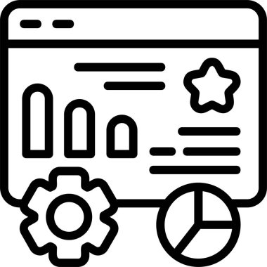 Beyaz arkaplanda Web Analiz simgesi, vektör illüstrasyonu