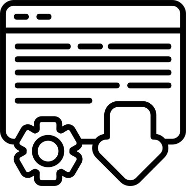 Beyaz arkaplanda İniş Sayfası Tasarımı simgesi, vektör illüstrasyonu 