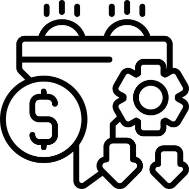 Beyaz arkaplanda pazarlama huni simgesi, vektör illüstrasyonu 