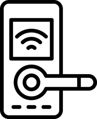 Beyaz arkaplanda Akıllı Kilit simgeleri, vektör illüstrasyonu