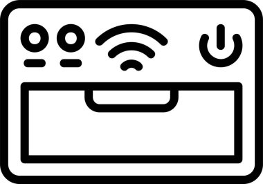 Beyaz arkaplanda Akıllı Fırın simgeleri, vektör illüstrasyonu