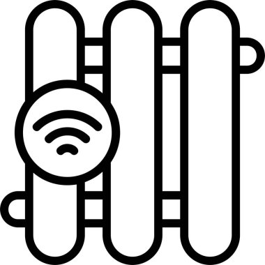 Beyaz arkaplanda akıllı ısıtma simgeleri, vektör illüstrasyonu