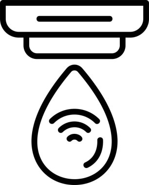 Beyaz arkaplanda Akıllı Su Sızıntısı Algılayıcı simgeleri, vektör illüstrasyonu