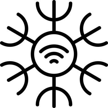 Beyaz arkaplanda akıllı soğutma simgeleri, vektör illüstrasyonu