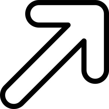 Ok- Sağ-Yukarı web simgesi basit illüstrasyon