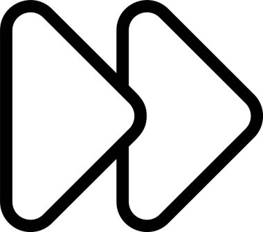 Çift Ok Sağ Web simgesi basit illüstrasyon