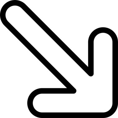 Ok Sağ Aşağı Web simgesi basit illüstrasyon